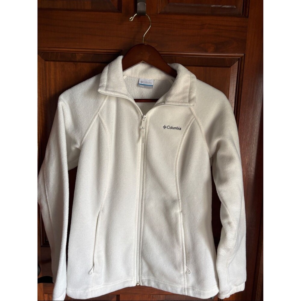Columbia Benton Springs Off-White Full-Zip Fleece Jacket Women's Small